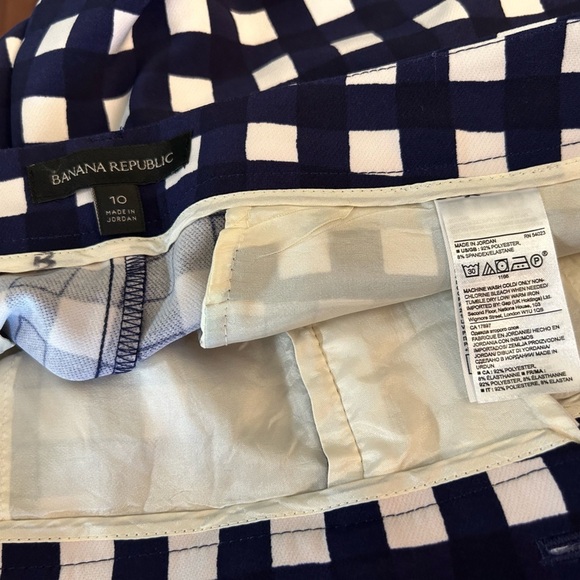 Banana Republic Blue&White Checkerd gingham casual flat front shorts Sz-10. T11 - Picture 7 of 11